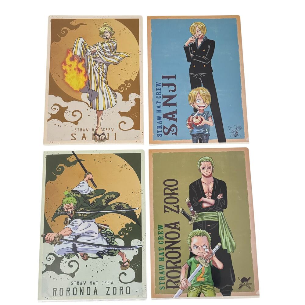 4 One Piece Full Force Ichiban Kuji‎ Prize Visual Art Sheet Clear File Poster